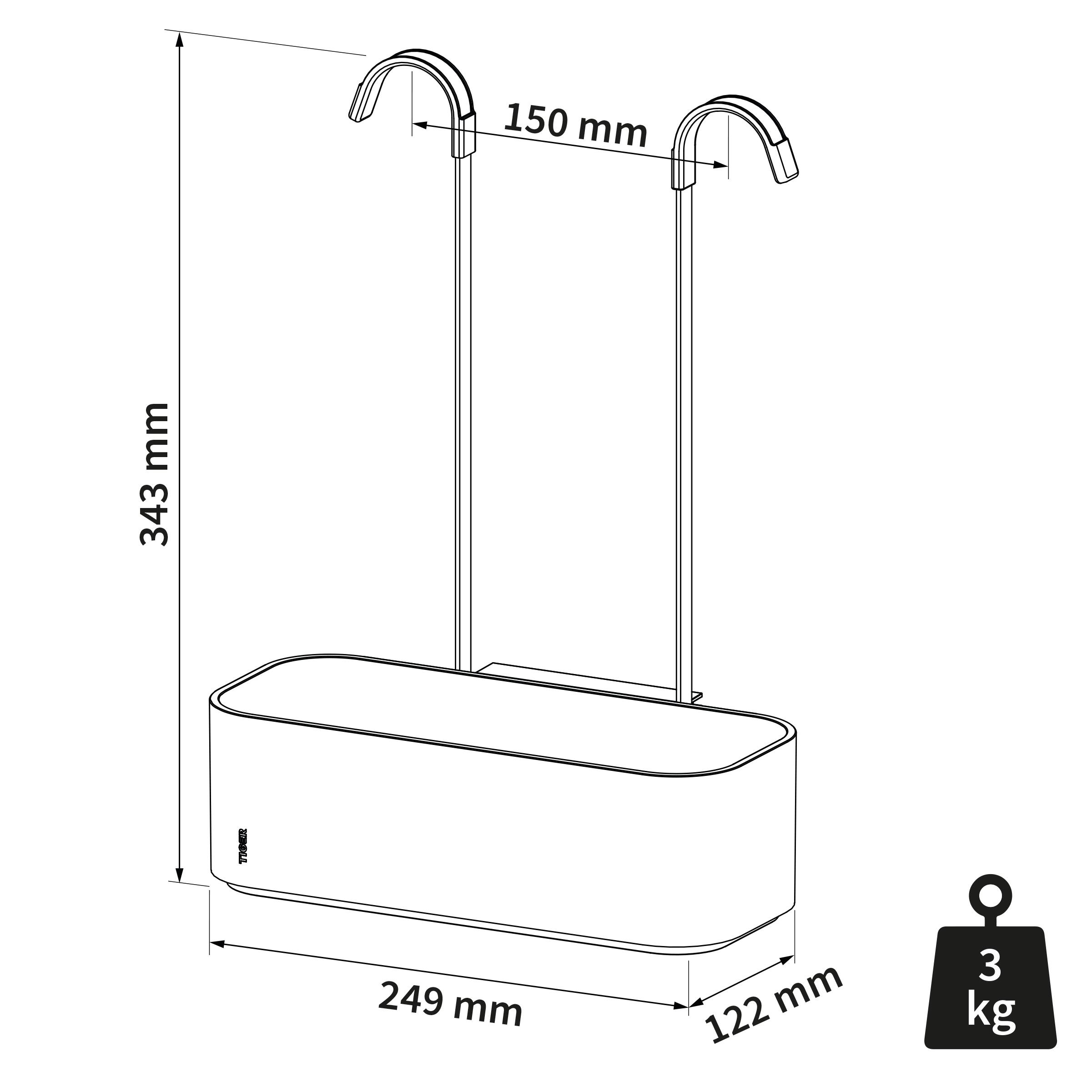 Tiger - Tiger 2-Store Hanging shower caddy 25 cm White