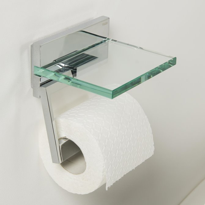 Toilet paper holder with shelf — Segni Particolari