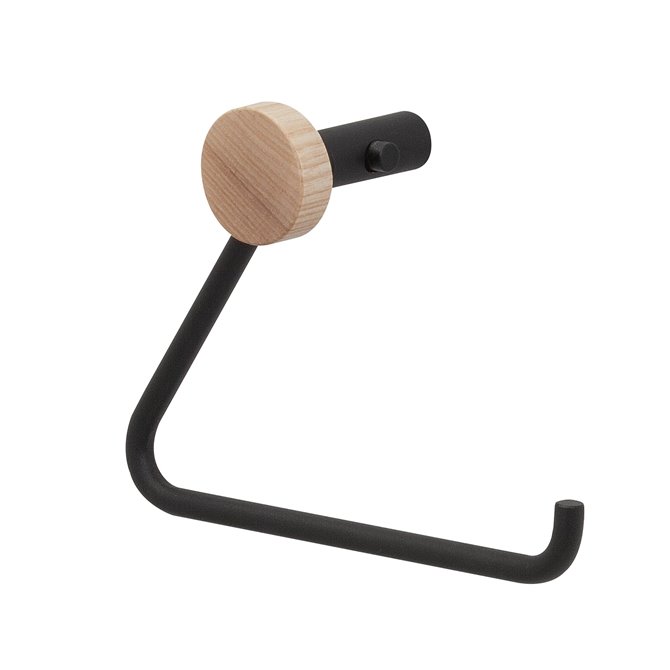 Elements Matt Black Toilet Roll Holder