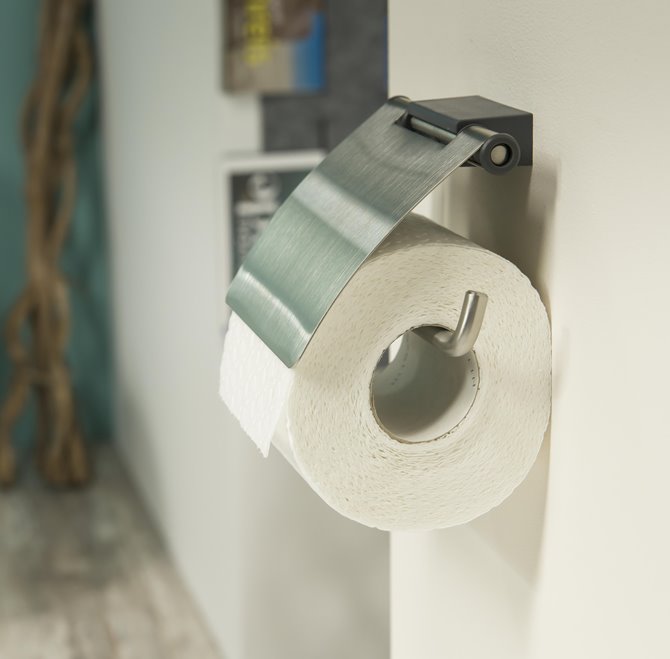 Dérouleur papier WC argent brossé acier inoxydable
