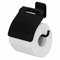 Toiletrolhouder met klep Zwart PLUS